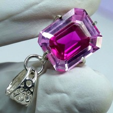 40.15 Ct Natural Padparadscha Sapphire Pendant IGL Certified 925 Sterling 