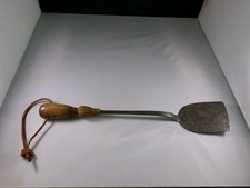 Vintage/Antique Custom Forged Metal Spatula Wood Handle 17inch Nice Patina picture