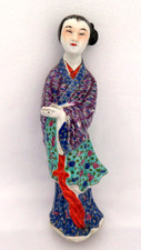 Antique Chinese Famille Rose Enameled Porcelain Female Geisha Figurine picture