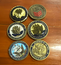 US Navy Department of the Navy Challenge Coin Lot (6) USN Chief Militaria picture