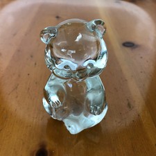 Pretty Clear Glass Baby Bear Paperweight picture