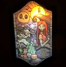 Bradford Exchange Nightmare Before Christmas Light-up Stained Glass - COA - NIB picture