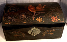 Nice Old   Asian  Lacquer  Dome Top Trunk  Box   Approx  15