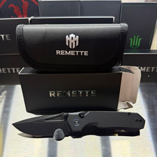 Remette RT-Rhino Pocketknife D2 Drop Point, Black G10, Liner Lock, Clip picture