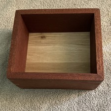 Handcrafted mahogany rectangular wood box/tray, spline joints picture