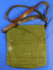 VINTAGE W&G BRITISH WWII GAS MASK BAG W/ANTIQUE RIFLE STRAP INDIANA JONES picture