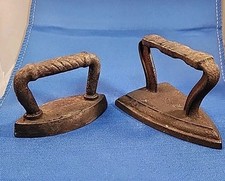 Vintage Antique Victorian Cast Iron Lace Iron Pair picture