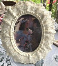 RUSS PORCELAIN PICTURE FRAME -  HOLDS 3.5