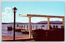 Wolfeboro New Hampshire Town Park Docks Lake Winipesaukee Postcard c1950s picture
