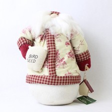 Vintage-Style Mitchell Import Co Fabric Santa Claus Feeding Birds 9.5in picture