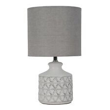 Diamond Weave Ceramic Table Lamp, Distressed White picture