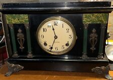Antique Sessions 8 Day Mantle Clock Lion Head Handles Runs Chimes Hours picture