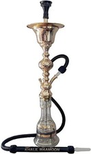 Khalil Maamoon Gold Hookah by Tornado Khalil Maamoon Large Size 33'' picture