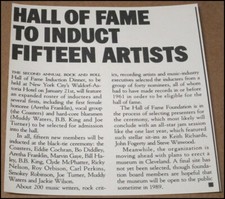 1986 Rock and Roll Hall of Fame Article Clipping 1987 Class Aretha Franklin B.B. picture