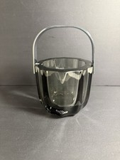 Vintage Strombergshyttan Smokey Glass Ice Bucket Signed Gorgeous picture