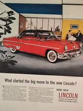 1954 Holiday Original Art Ad Advertisement The Growing Trend to LINCOLN Autos picture