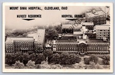K66/ Cleveland Ohio RPPC Postcard c1950s Mount Sinai Hospital Birdseye 349 picture