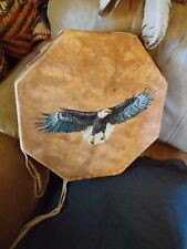 **AWESOME VINTAGE 15 INCH NATIVE AMERICAN BUFFALO PAINTED  DRUM GREAT SOUND  ** picture