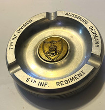 Augsburg Germany vintage metal Tobacco Ashtray 5th Inf Regiment 71st Inf Divisio picture