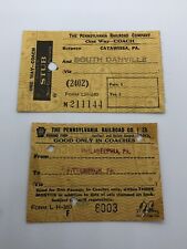 Lot of Two Pennsylvania Railroad One-Way Coach Tickets 1949-1950 picture
