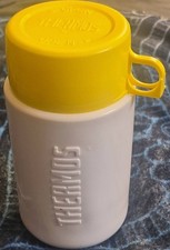 Vintage White & Yellow #3700 THERMOS picture