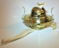 New #2 Brass Plated Oil Kerosene Lamp Burner W/ Wick, Accepts 3