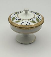 Stunning Nippon Gold & White Hand-Painted Trinket Dish with Lid picture