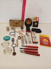 Vintage Estate Junk Drawer Lot Ray-Ban Starrett Swiss Army Knife Michigan Advert picture