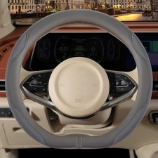 14 inch D Shaped Steering Wheel Cover for Prius Civic, Nappa Microfiber Leath... picture
