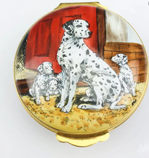 Crummles Hand Painted English Enamels Dalmatian Dog Trinket Box picture