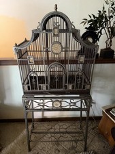 wrought iron bird cage vintage picture