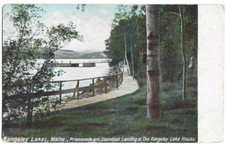 Rangeley Maine Promenade Steamboat Landing Lake House 1905 Vintage UDB Postcard picture