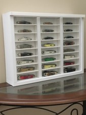 pocket knife display case wood pvc plexiglass with box compartment app. 15x20x4 picture