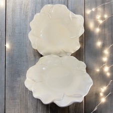 Roscher Flower Antique Butter Yellow Dish Plate 9inch Flower Shape Plate Set 2 picture