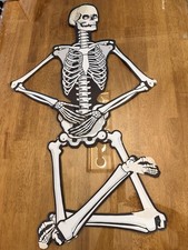 2-Sided Vintage Halloween Die Cut Jointed Skeleton 54