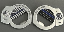 Punisher Handcuff Challenge Coin Bottle opener-Back The Blue-Free Sipping picture
