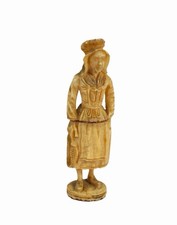 Carved Dieppe Figural Needlecase Circa 1800s Antique picture