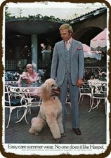 1976 POODLE Dog & Haspel Brothers Suits Vntge-Look DECORATIVE REPLICA METAL SIGN picture