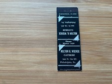 Matchbook Cover - Milton H. Wiener, Caterer - Philadelphia PA picture