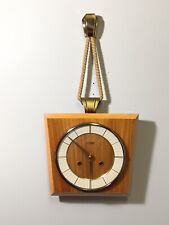 Vintage Mid Century Modern German Hermle Schwebe Anker Chime Wall Clock *WORKS picture