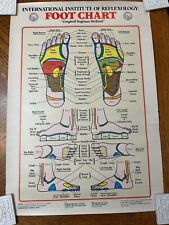 International Institute of Reflexology Foot Chart ~24x32 Vinyl Ingham 1983  picture