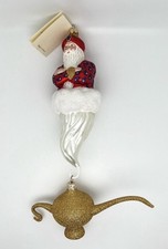 Patricia Breen Three Wishes Red 1999 Genie Lamp 12” Glass Ornament #9843 Poland picture