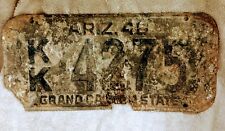 1948 Arizona License Plate KK 4275 in rough condition, picture