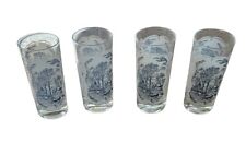 Vintage Currier & Ives Set of 4 Drinking Glasses, 5 1/2