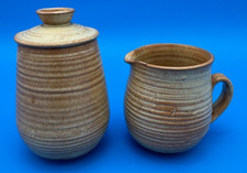 Bruce Eppelsheimer Studio Pottery Creamer & Sugar Bowl Set Vintage picture