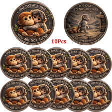 10Pcs Punch The Monkey Commemorative Challenge Coin Emotional Support Coin Gifts picture