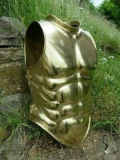 18G Roman Vintage Steel Golden Medieval Muscle Armor Cuirass Breastplate Jacket picture
