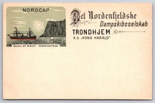 Nordkapp Norway S.S. Kong Harald Ship Midnight Sun Nordenfjeldske Postcard picture