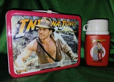1984 Indiana Jones Temple Of Doom Lunchbox & Unused Thermos picture