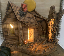 VTG 1978 Kimple Mold Halloween Spooky Town Eerie Skeleton Lighted Haunted House picture